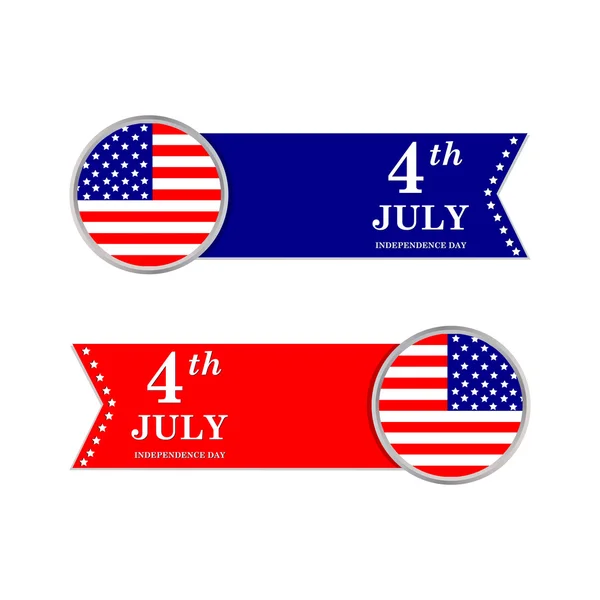 4. července. Den nezávislosti. Spojené státy americké symboly. Spojené státy americké. Americká vlajka. Svátek. — Stockový vektor