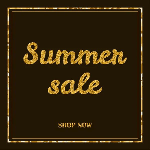 Sammer Satılık poster, afiş. Karanlık backg altın yaratıcı metinler