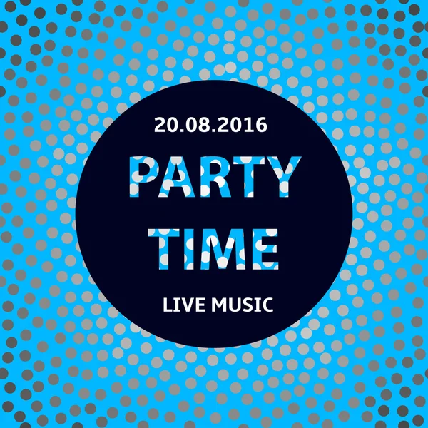 Party time poster, creative circles background — Stock Vector