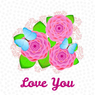 Yaratıcı gerçekçi çiçek tebrik kartı şablonuyla bir