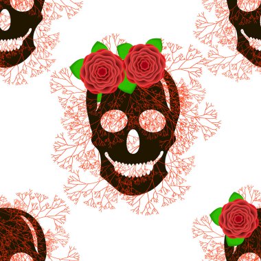 Siyah kafatasları ile kusursuz desen