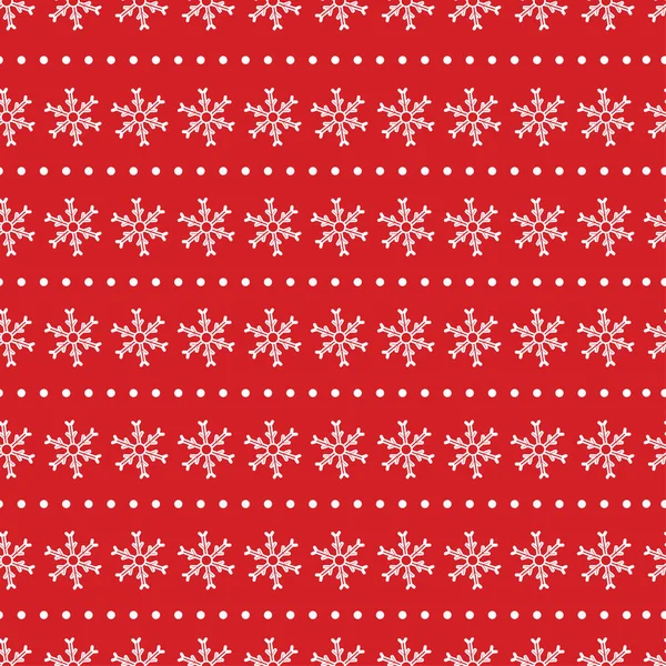Świąteczny Wzorzec Białe Płatki Śniegu Czerwonym Tle Ilustracja Wektora — Wektor stockowy