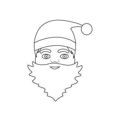 Noel Baba suratı. Vektör illüstrasyonu. 