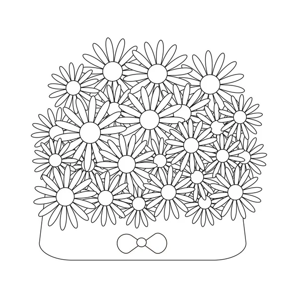 Σελίδα Χρωματισμού Λουλουδιών Floral Φόντο Εικονογράφηση Διανύσματος — Διανυσματικό Αρχείο