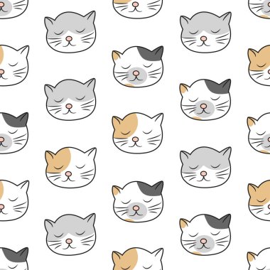 Kusursuz bir desen. Sevimli hayvan. Vektör illüstrasyonu. 