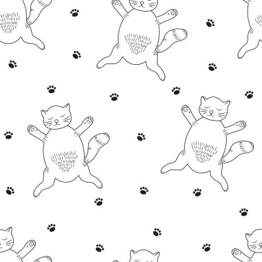 Kusursuz bir desen. Sevimli hayvan. Vektör illüstrasyonu. 