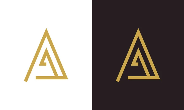 Zarif, birinci sınıf, lüks A vektör logosu tasarımı. Altın rengi. İşiniz için yaratıcı monogram çizgisi vektör logosu