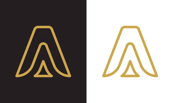 Elegante Premium Luxe Letter Een Vector Logo Ontwerp Gouden Kleur — Stockvector
