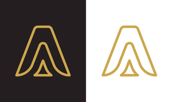 Zarif, birinci sınıf, lüks A vektör logosu tasarımı. Altın rengi. İşiniz için yaratıcı monogram çizgisi vektör logosu