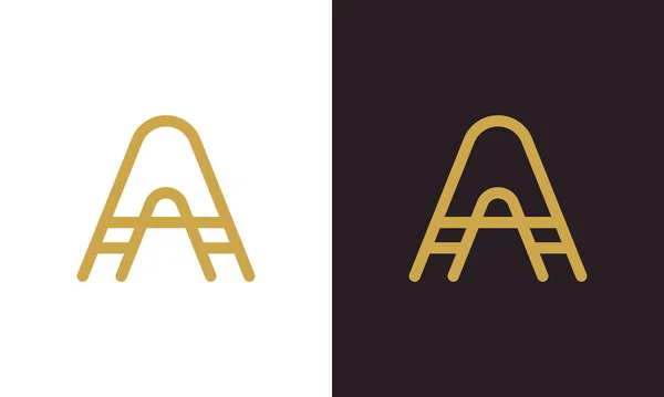 Zarif, birinci sınıf, lüks A vektör logosu tasarımı. Altın rengi. İşiniz için yaratıcı monogram çizgisi vektör logosu