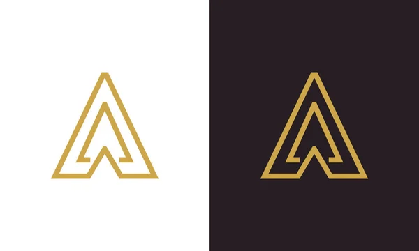 Elegante Premium Luxe Letter Een Vector Logo Ontwerp Gouden Kleur — Stockvector