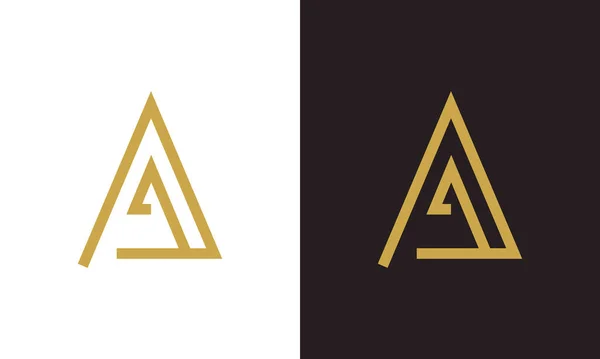 Elegante Premium Luxe Letter Een Vector Logo Ontwerp Gouden Kleur Rechtenvrije Stockvectors