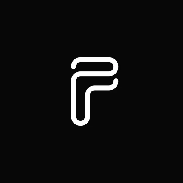 Profesyonel ve modern harf f f f f f f f f logosu. Kalın, siyah ve beyaz harfli. Minimalist ve zarif logo siyah arkaplanda izole edildi