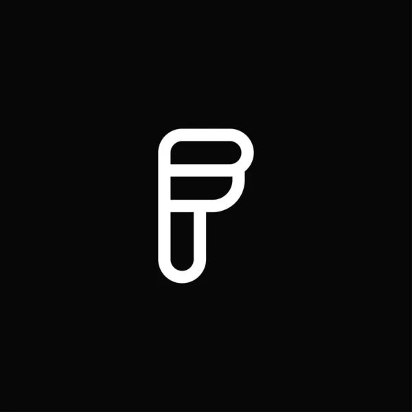 Profesyonel ve modern harf f f f f f f f f logosu. Kalın, siyah ve beyaz harfli. Minimalist ve zarif logo siyah arkaplanda izole edildi