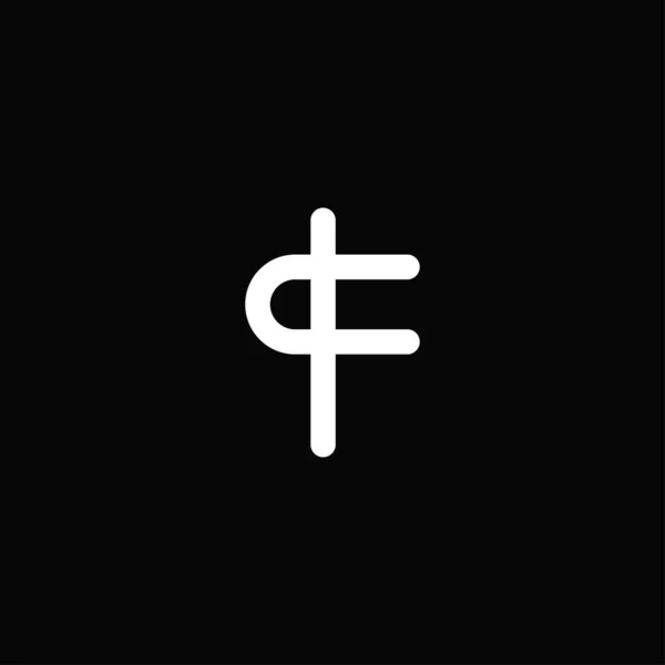 Profesyonel ve modern harf f f f f f f f f logosu. Kalın, siyah ve beyaz harfli. Minimalist ve zarif logo siyah arkaplanda izole edildi
