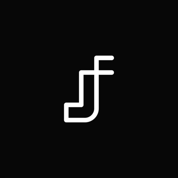 Professional Modern Letter Logo Thick Outline Black White Monogram Minimalist — Stock vektor