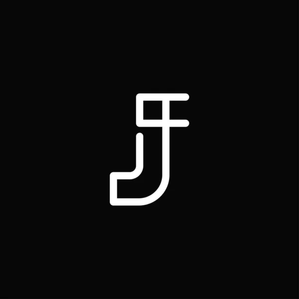 专业而现代的字母J标识 有浓密的黑色和白色线条 在黑色背景上孤立的简约雅致的标志 — 图库矢量图片