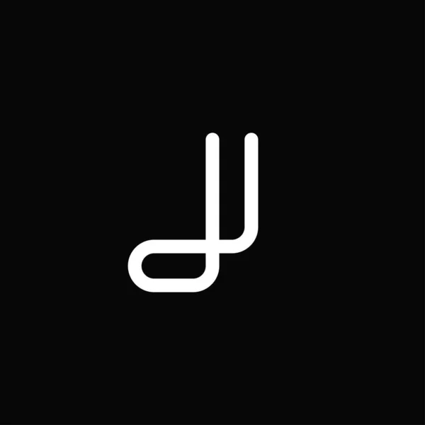 Professional Modern Letter Logo Thick Outline Black White Monogram Minimalist — Διανυσματικό Αρχείο