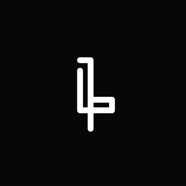 Profesyonel ve modern L harfi logosu. Üzerinde siyah beyaz harfler var. Minimalist ve zarif logo siyah arkaplanda izole edildi