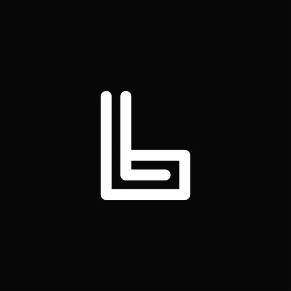 Profesyonel ve modern L harfi logosu. Üzerinde siyah beyaz harfler var. Minimalist ve zarif logo siyah arkaplanda izole edildi
