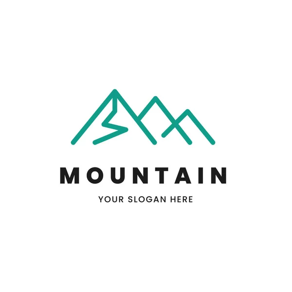 İzole edilmiş basit ve minimalist monolin mavi dağ logosunun ana hatları