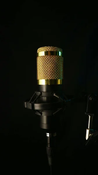 Microphone Concept Recording Black Background — Stock Photo, Image