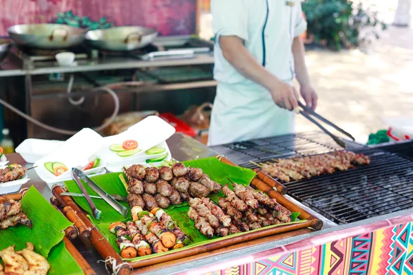 Hochiminh City, Vietnam - May 28, 2015: a food stall in the food fair at Dam Sen Park in Hochiminh City, Vietnam