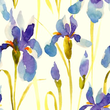 suluboya çiçek seamless modeli.