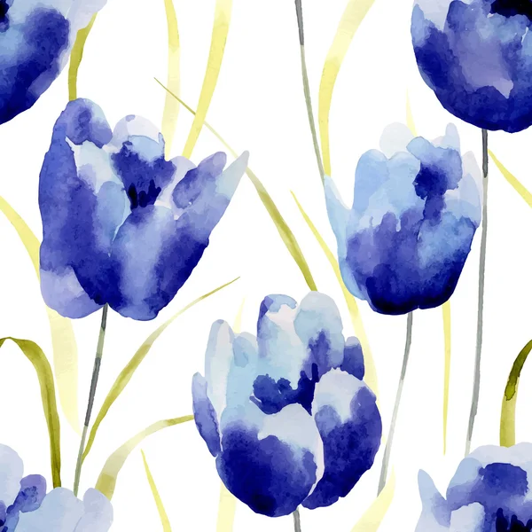 Aquarell Blumen nahtlose Muster. — Stockvektor