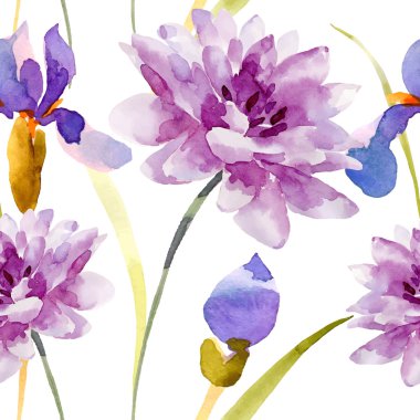 suluboya çiçek seamless modeli.