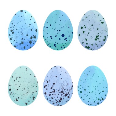 Küme suluboya Paskalya yortusu yumurta.