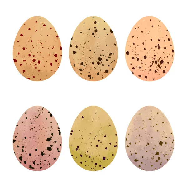 Watercolor Easter eggs set. — Stock Vector
