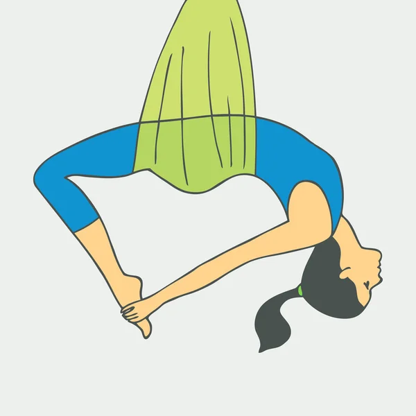 Aerial Yoga. Aero Yoga. Anti-zwaartekracht Yoga. — Stockvector