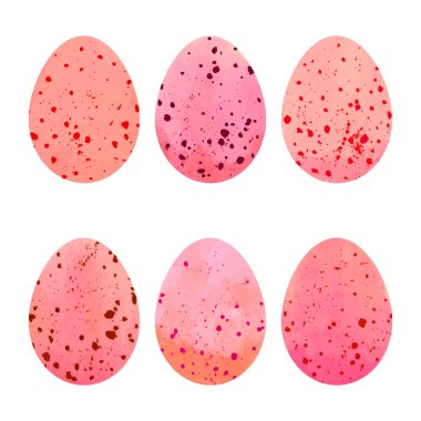 Küme suluboya Paskalya yortusu yumurta.