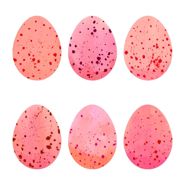 Aquarel Easter eggs set. — Stockvector