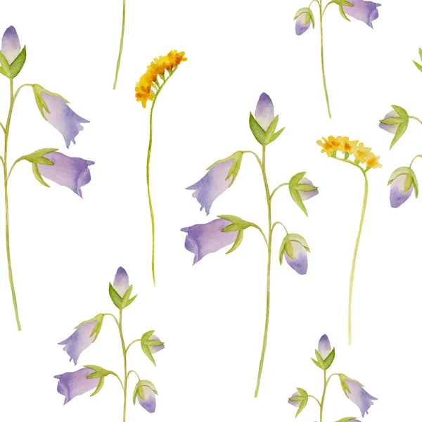 Watercolor flowers pattern. — Stock Vector