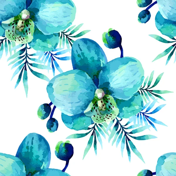 Aquarelle motif floral sans couture — Image vectorielle