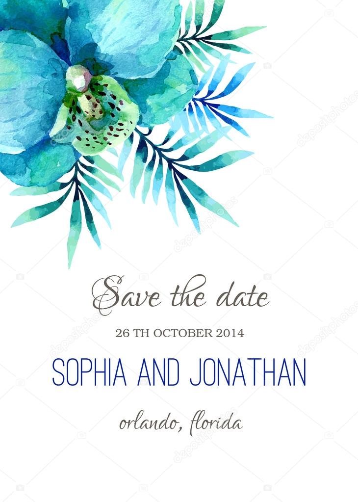 Wedding invitation watercolor