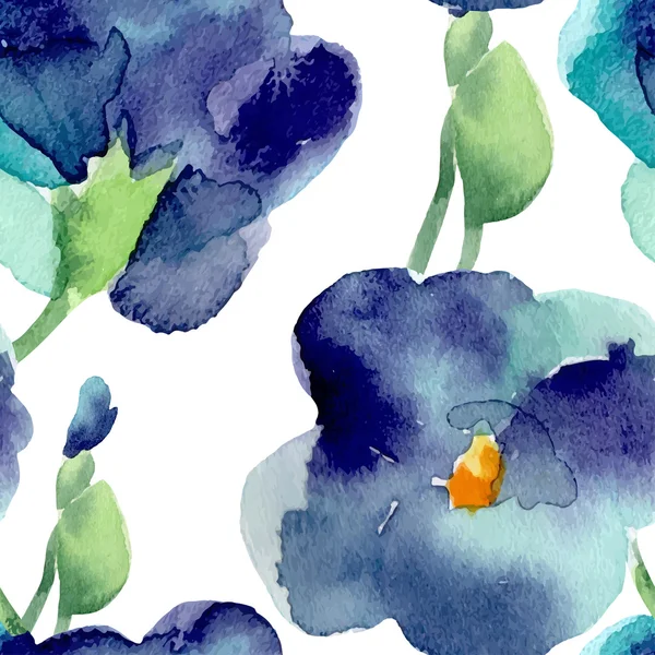 Aquarell aus violetten Blüten nahtloses Muster. — Stockvektor