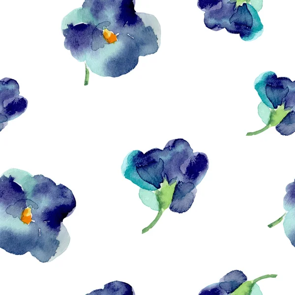 Aquarelle de fleurs violettes motif sans couture . — Image vectorielle