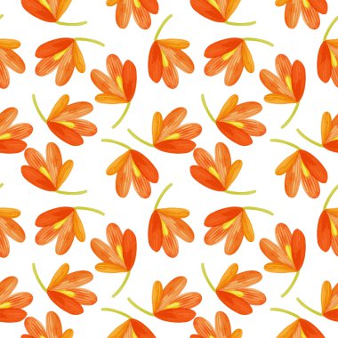 Sulu Boya Dikişsiz desen egzotik çiçek.