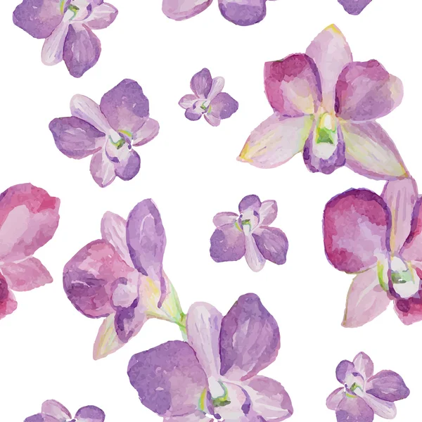 Akvarell seamless mönster av exotiska blommor. — Stock vektor