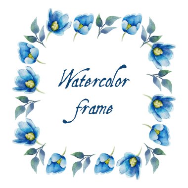 Suluboya çiçekli çerçeve.