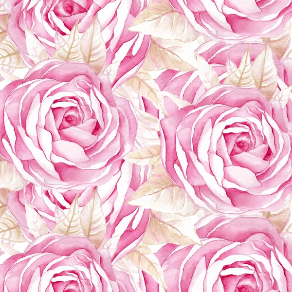Patrón de rosas sin costura de acuarela . — Vector de stock