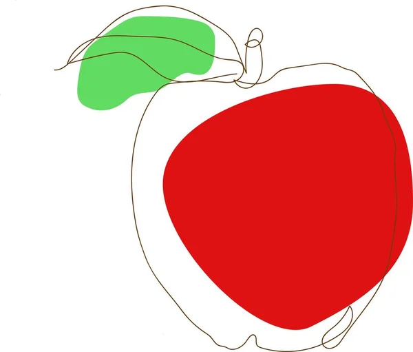 苹果艺术线红色 — 图库矢量图片