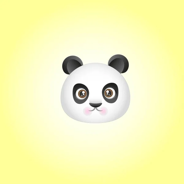 Panda Thoughtful Face Yellow — Stock Vector