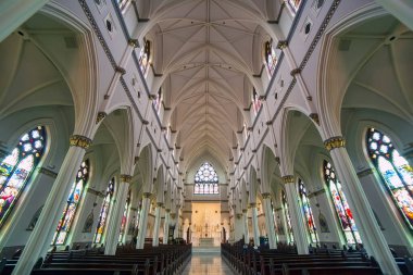 Güney Carolina, Charleston 'daki Aziz John Katedrali' nin geniş açılı görüntüsü..