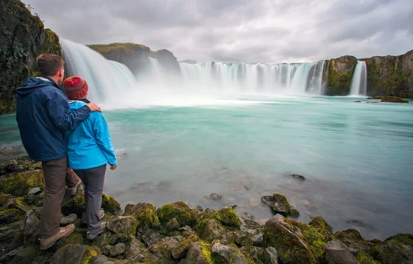 Panoramic View Colorful Central Reykjavik Seen Tjnin Lake — Stock Photo, Image