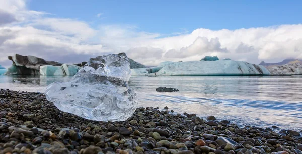 Glacial Ice Lagoon Front Fjallsrln Glacier Iceland — Stock Photo, Image