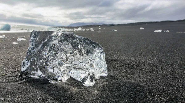 Glace Glaciaire Dans Lagon Face Glacier Fjallsrln Islande — Photo